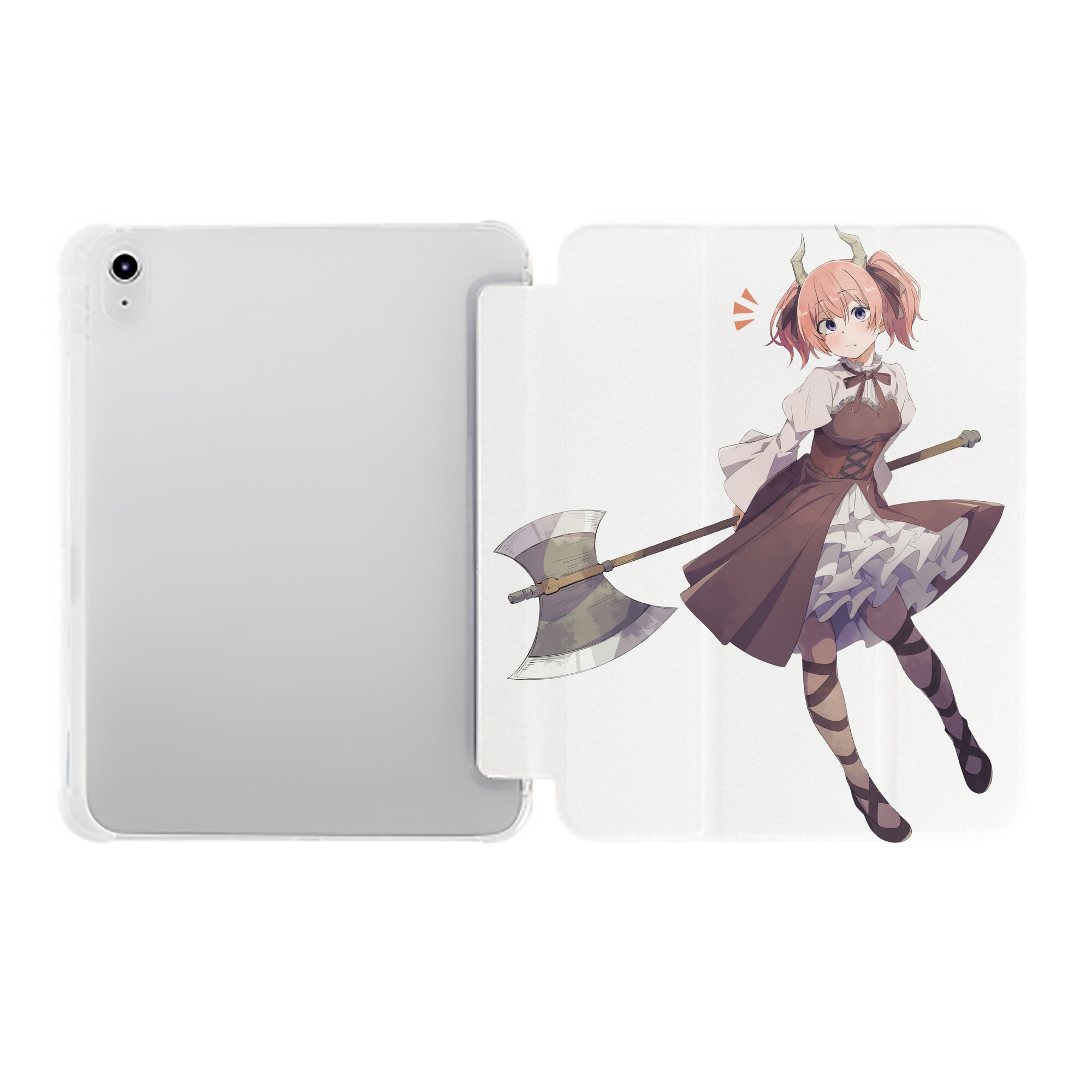 （画像用） 葬送のフリーレン Frieren IPad ケース ペン収納付き 三つ折りスタンド PUレザー×シリコン 対応機種9.5/10.5/10.9インチ